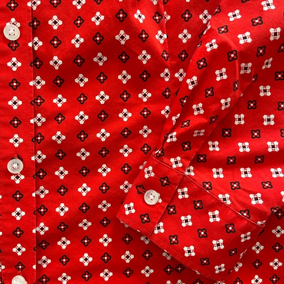 Jones New York Red Geometric Floral Women’s Shirt - Picture 4 of 4